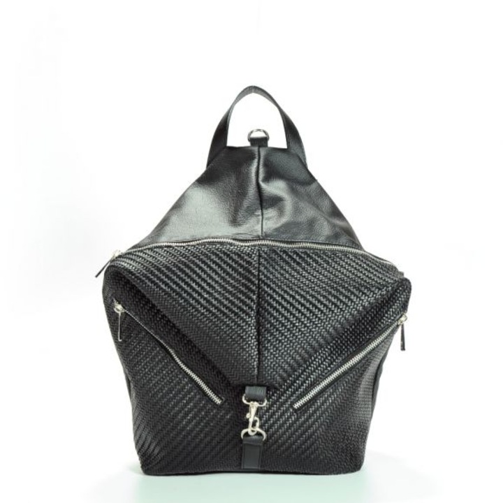 Geanta dama piele, ANNA FELLINI, Mabella mica, neagra, 34x15x36 cm