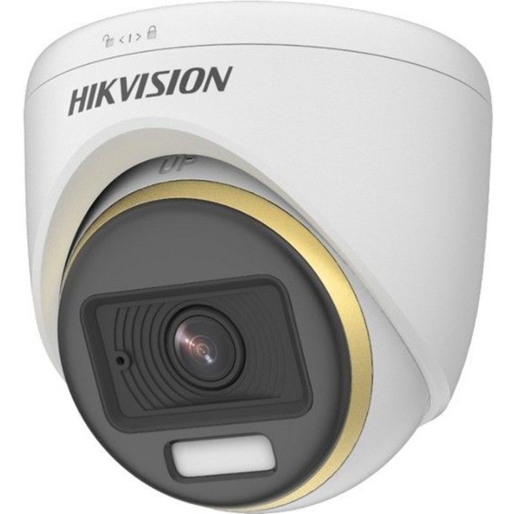 Camera de supraveghere Hikvision Turbo HD Series with ColorVu DS-2CE72DF3T-FS28 2.8mm ColorVu Audio Fixed Turret Camera, 2MP, 1920x1080