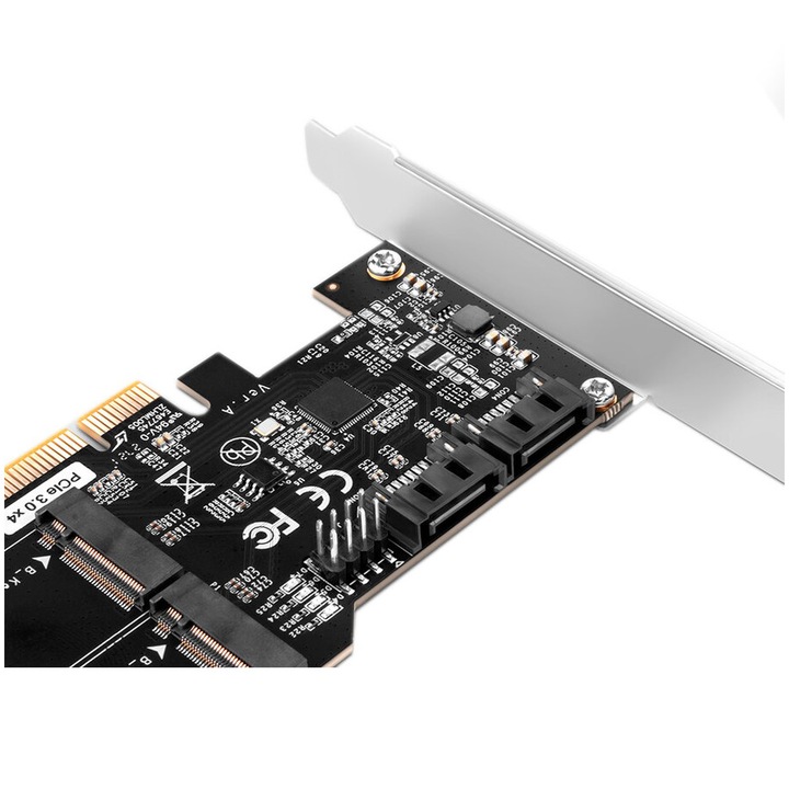 PCIE 2 x SATA 6G + 2 x SATA M.2 adapterhez