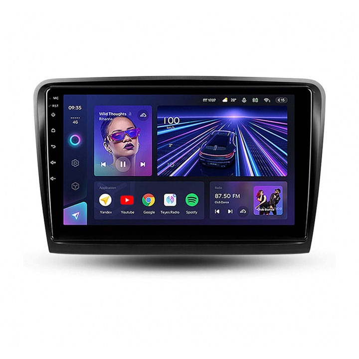 Navigatie dedicata Skoda Superb 2 B6 2008-2015, Teyes CC3, 128GB ROM, 6GB RAM LDDR4, Procesor Octa-core 8 x 1.8Ghz, Display QLED 10.2", Apple CarPlay, Android Auto, Waze, WiFi, 4G SIM, 3 x USB, Bluetooth 5.1, DSP
