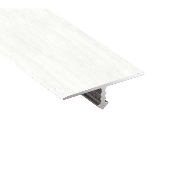 Profil trecere aluminiu, acelasi nivel, prindere ascunsa, Arbiton T16-W1, 200 cm, Stejar alb