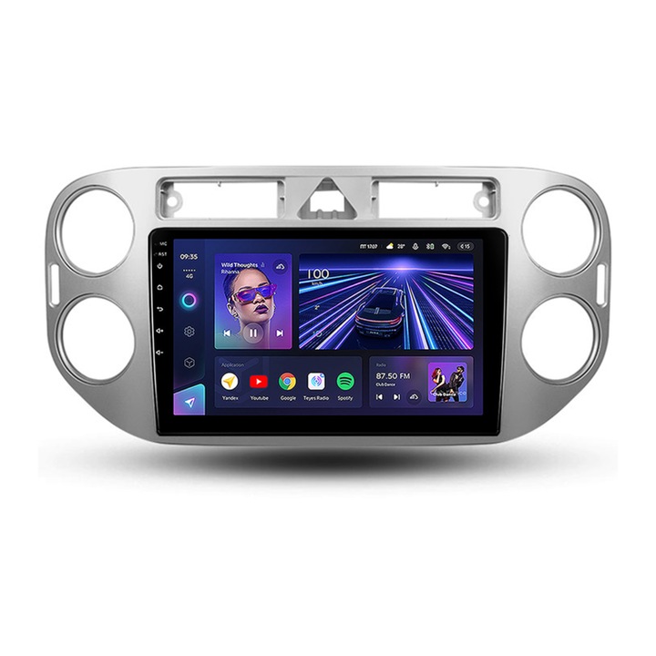 Navigatie dedicata Volkswagen Tiguan 2006-2017 B, Teyes CC3, 128GB ROM, 6GB RAM LDDR4, Procesor Octa-core 8 x 1.8Ghz, Display QLED 9", Apple CarPlay, Android Auto, Waze, WiFi, 4G SIM, 3 x USB, Bluetooth 5.1, DSP