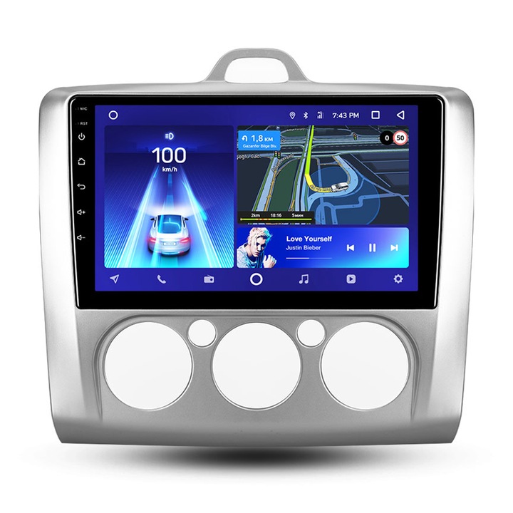 Dedikált navigáció Ford Focus 2 2005-2010, Teyes CC2, 64 GB ROM, 4 GB RAM LDDR3, Nyolcmagos processzor 8 x 1,8 Ghz, QLED kijelző 9", Waze, WiFi, 4G SIM, 3 x USB, Bluetooth 5.1, DSP