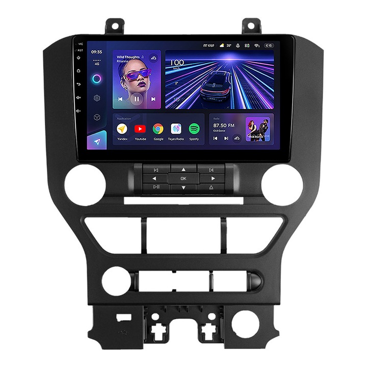 Navigatie dedicata Ford Mustang VI S550 2014-2021 B, Teyes CC3, 128GB ROM, 6GB RAM LDDR4, Procesor Octa-core 8 x 1.8Ghz, Display QLED 9", Apple CarPlay, Android Auto, Waze, WiFi, 4G SIM, 3 x USB, Bluetooth 5.1, DSP