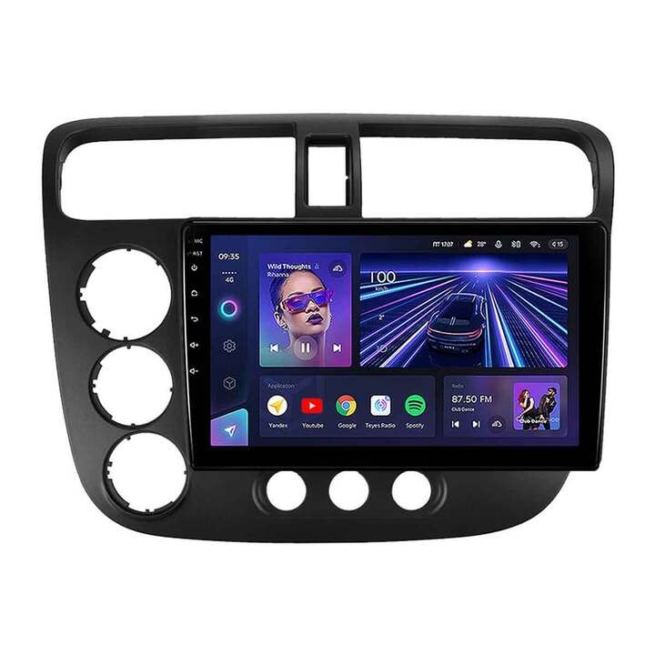 Navigatie dedicata Honda Civic 7 2000-2006, Teyes CC3, 32GB ROM, 3GB RAM LDDR4, Procesor Octa-core 8 x 1.8Ghz, Display QLED 9", Apple CarPlay, Android Auto, Waze, WiFi, 4G SIM, 3 x USB, Bluetooth 5.1, DSP