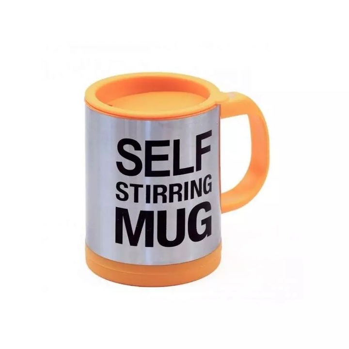 Cana inteligenta SIKS, cu amestecare automata, 350 ml, Portocaliu