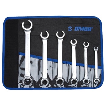 Set chei inelare dublu decupate Unior in husa, 8-24 mm / 6 piese Set chei inelare dublu decupate Unior in husa, 8-24 mm / 6 piese