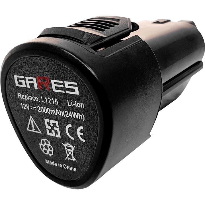 Baterie Gares 12V 2Ah L1215 L1215R L1220 L1230 LL1230 pentru AEG BBS 12C BLL 12C BS 12C BSB 12C BSS 12C BTS 12C BWS 12C