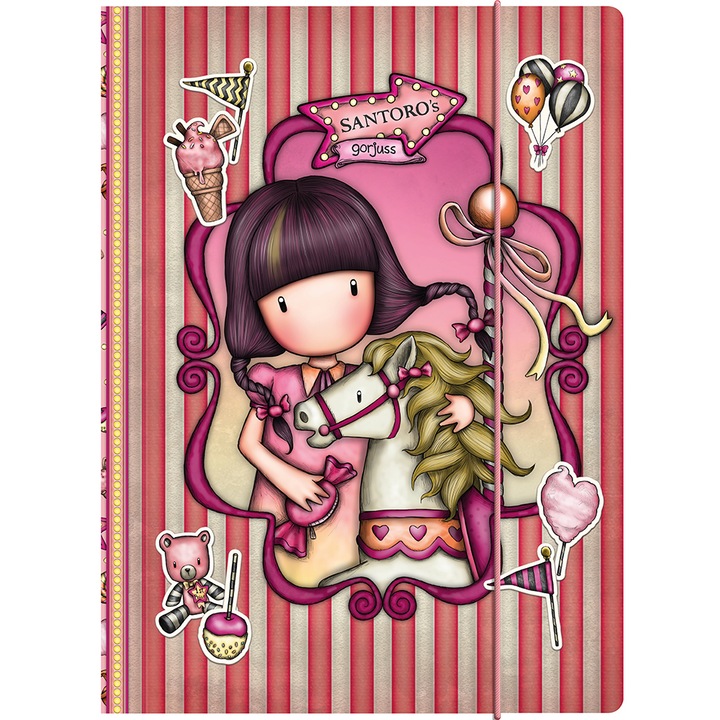 Папка с ластик Santoro Gorjuss Carousel, Розов