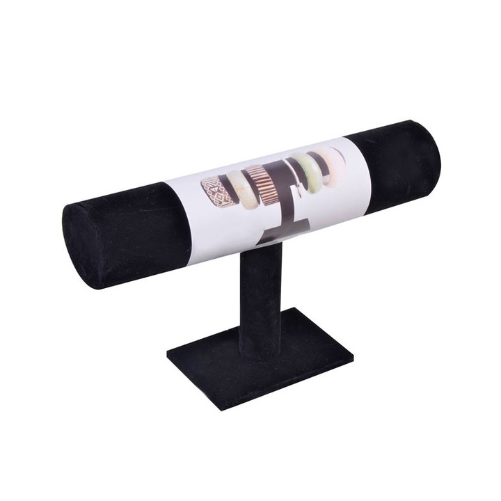 Органайзер за гривни, Велур, PVC, 23,5х15 см, Черен