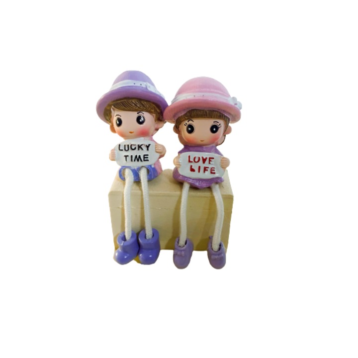 2 db gyantafigurás lány és fiú készlet, 12x5 cm