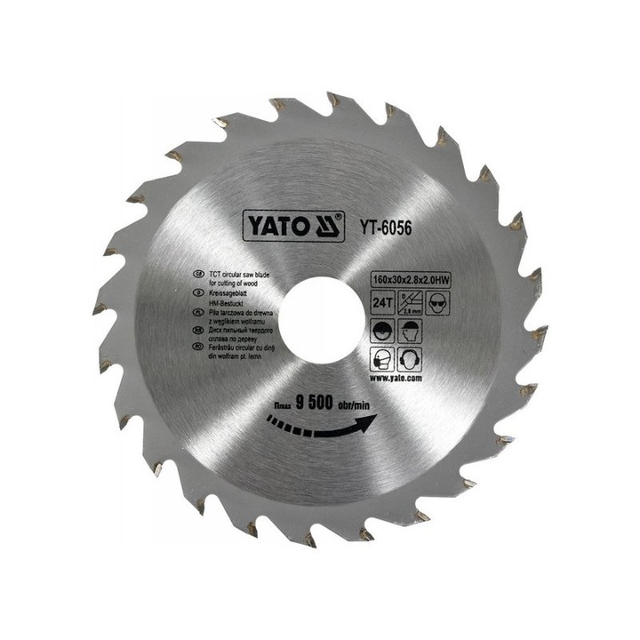 Panza circulara, YATO, Lemn, 160 x 30, 24T