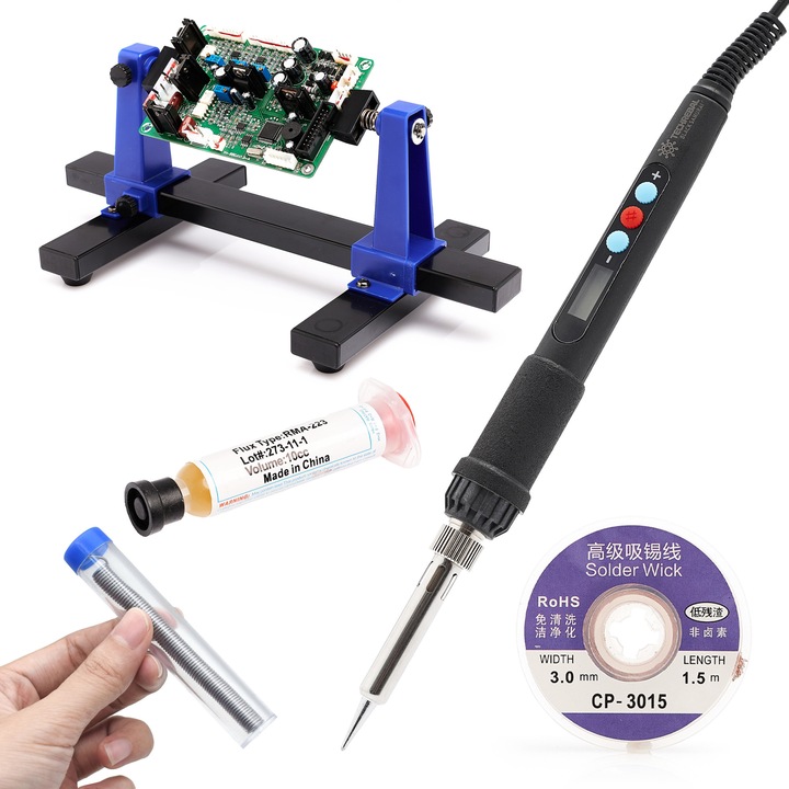 Pistol de lipit Black Samurai, Techrebal, Include kit 34, 60 W, Negru