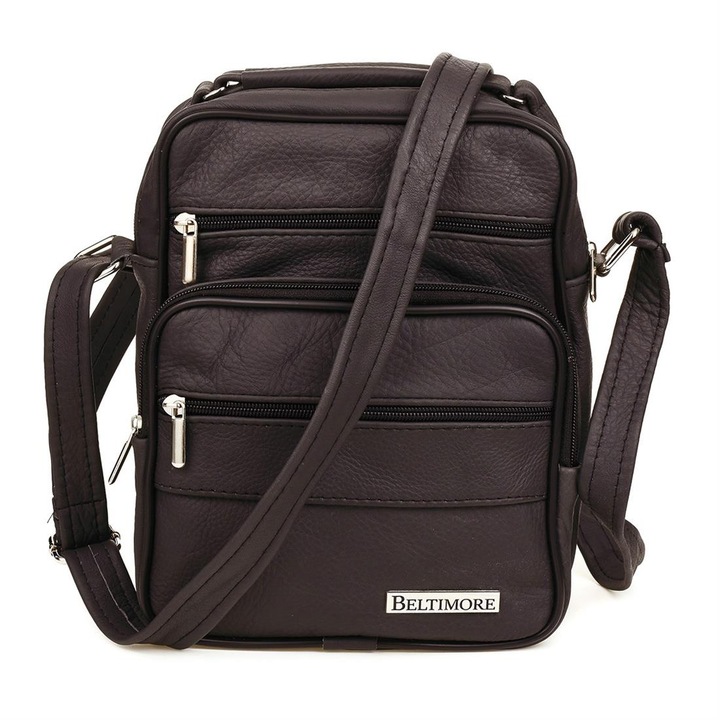 Férfi táska, Beltimore, Bőr, Sötétbarna
