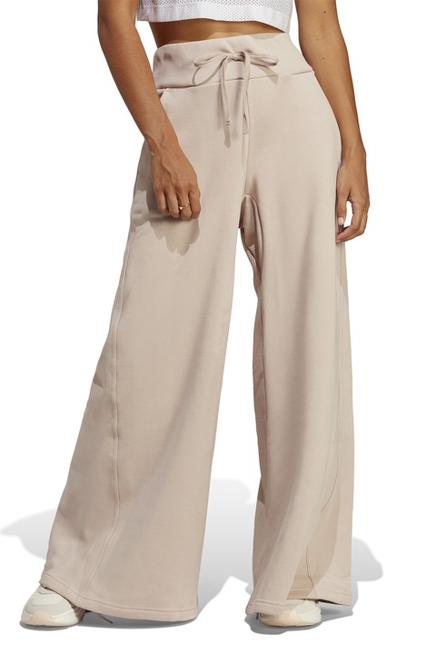 adidas Sportswear, Pantaloni sport cu croiala ampla si snur de ajustare, Bej