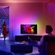 Lampa Lumina Ambientala, RGB Dinamic Curgator, 150cm inaltime, LED, App Smart Telefon, Senzor Muzical Pulse, Telecomanda, 16Milioane Culori, Alimentare USB