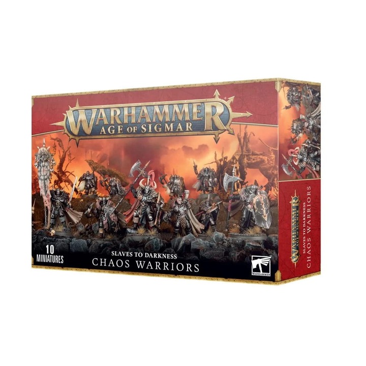 Set de figurine Chaos Warriors Slaves to Darkness, Warhammer Age of Sigmar, Games Workshop, 10 miniaturi, scara 32mm