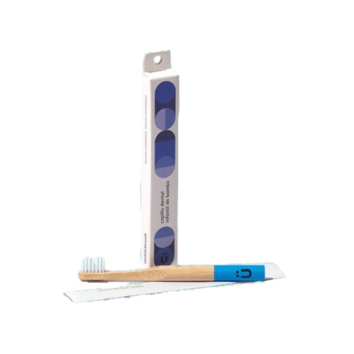 Детска четка за зъби от Biodegradable Bamboo NaturBrush, Антибактериална, Blue