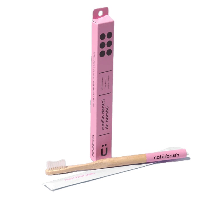 Антибактериална детска четка за зъби от Biodegradable Bamboo NaturBrush, Розова