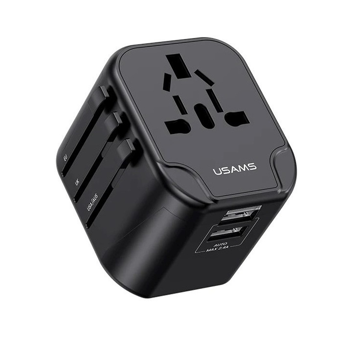 Utazási töltő USAMS, USB, 5V, 2 USB port 2.4A