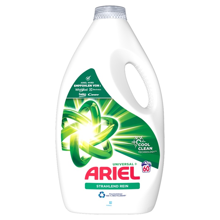 Ariel Brilliant Clean Universal+ folyékony mosószer, 60 mosás, 3L