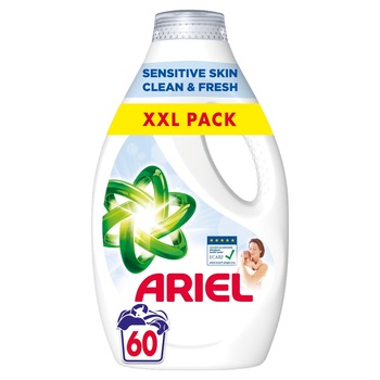 Detergent lichid, Ariel, Sensitive Skin Clean & Fresh, 60 de spalari, 3 L
