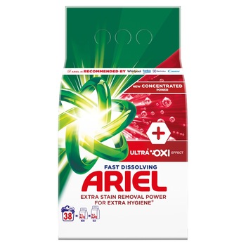 Detergent de rufe pudra Ariel +, Extra power, 38 spalari, 3,85 kg