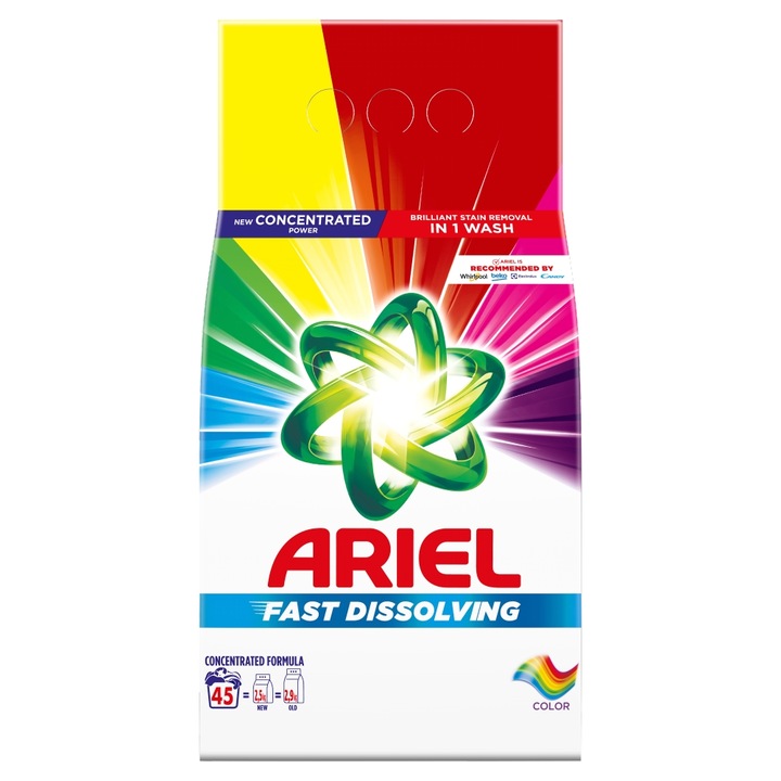 Прах за пране Ariel Color, 45 пранета, 2.475 кг