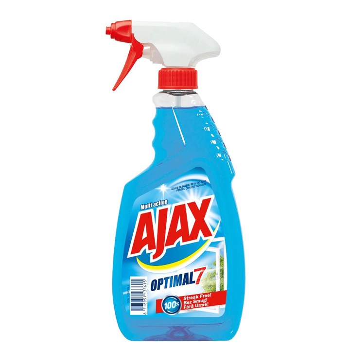 Ajax Optimal 7 hármas hatású ablakmosószer, 500 ml
