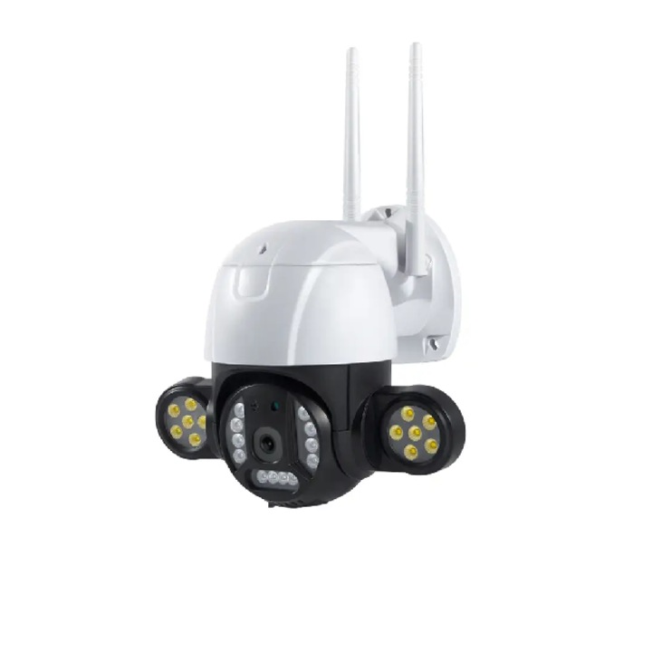 Camera supraveghere dome IP wireless exterior full HD 2MP VITEVISION IP9096 V380 Pro cu motion tracking, speaker si microfon incorporat, full color