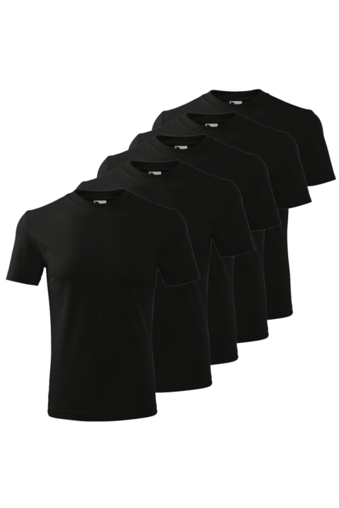 5 db-os unisex póló készlet, fekete, 101CLASSIC-5X, Többszínű