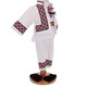 Costum traditional botez Ionut, 9-12 luni, culoare alb-rosu, 5 piese