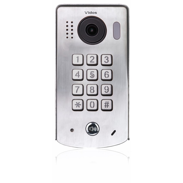 Videó kaputelefon, Vidos, Rozsdamentes acél, 182x93x44mm, LED, Ezüst