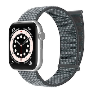 Curea Nylon compatibila cu Apple Watch Ultra3/Ultra 2/Ultra/SE3/SE2/SE/11/10/9/8/7/6/5/4/3/2/1 - 42/44/45/46/49MM CASEY STUDIOS™, Ajustabila, Respirabila, din Nailon, Material Textil, Gri