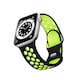 Перфорирана силиконова каишка CASEY STUDIOS™ за Apple Watch Series 1/2/3/4/5/6/7/8/SE, Nike+, Sport, Adjustable, Soft Touch Silicone, Display 38, 40, 41MM, Black Green
