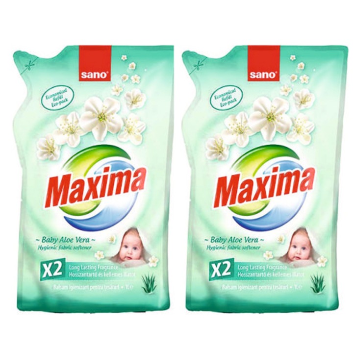 Pachet 2x Rezerva Balsam de rufe Sano Aloe Vera, 1L