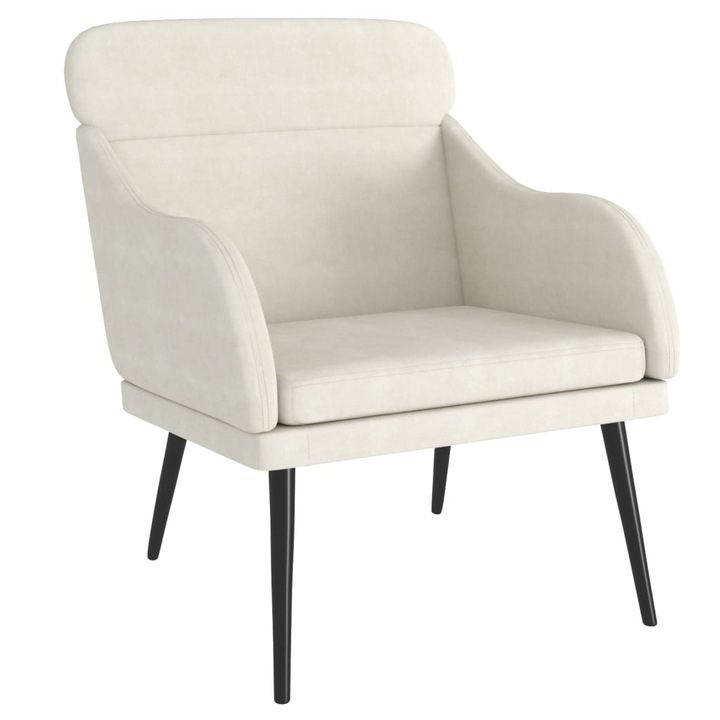VidaXL krémszínű bársonyfotel 63 x 76 x 80 cm 8.35 kg