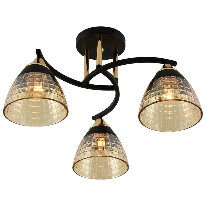 Csillár, Lampex, Greta 3 csíkos modern nappali, 26,5x47 cm, E27