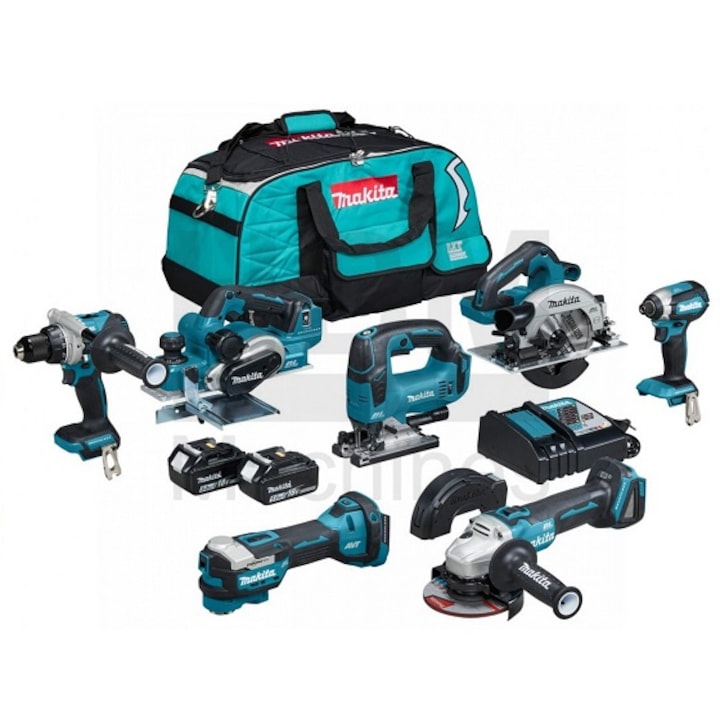 Set combinat scule electrice Makita, DLX7019TX1, 18V 2x 5.0 Ah cu incarcator rapid