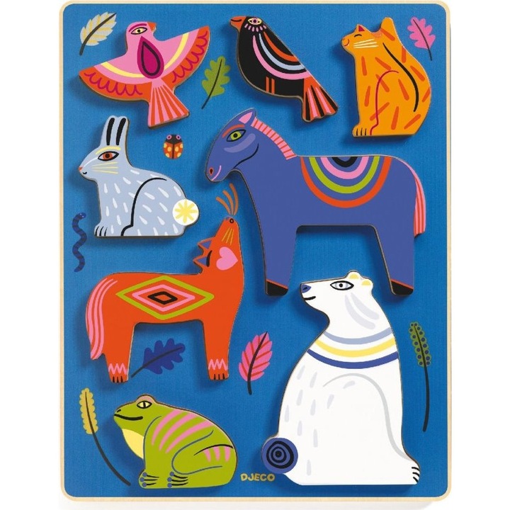 Puzzle, Djeco, 8 piese, Multicolor