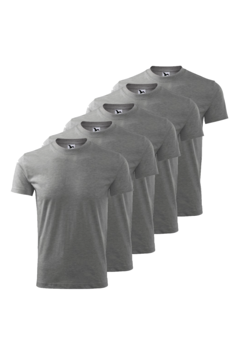 5 db unisex póló készlet, szürke, 101CLASSIC-5X1, Többszínű
