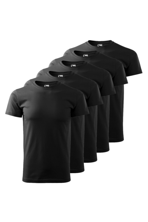 5 db unisex póló készlet, fekete, 137 HEAVY NEW-5N, Fekete