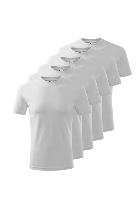 5 db-os unisex póló készlet, fehér, 110 HEAVY-5, Többszínű