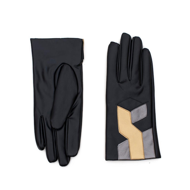 Дамски ръкавици Маями, Art of Polo, Екологична кожа, Черно/Златно, Един размер