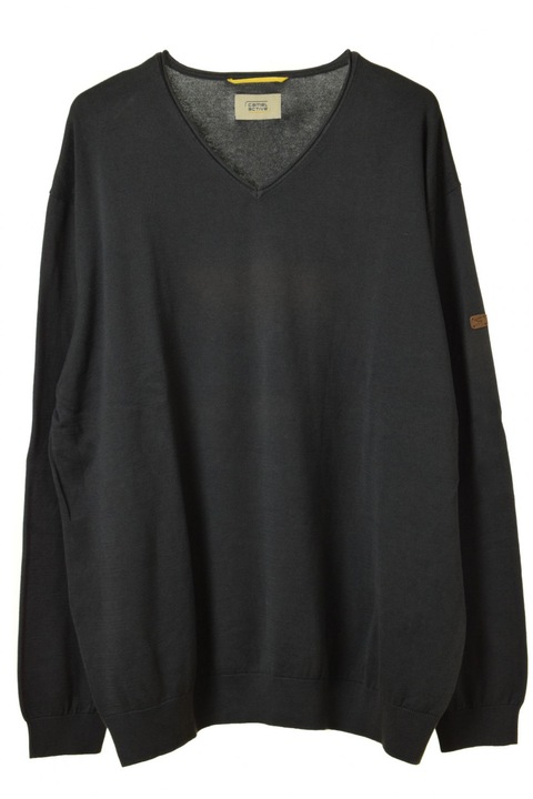 Férfi V-nyakú pulóver Camel sötétszürke, Sötétszürke