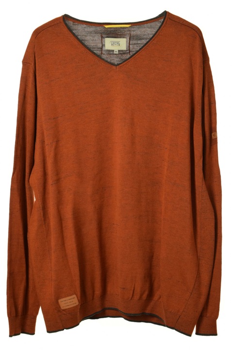 Camel narancssárga kötött férfi pulóver – 3XL