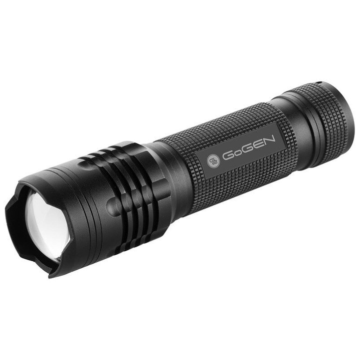 Фенерче GoGEN FL01, LED, 400 lm, IPX4, живот на батерията до 8 часа, 3 x AAA, черно
