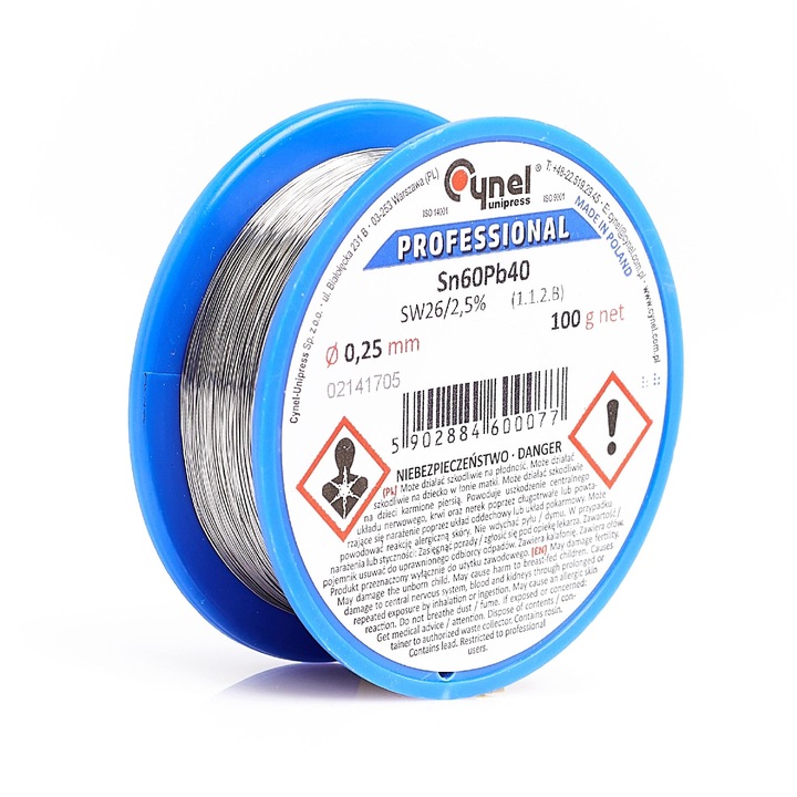 Fludor, Techrebal, 0.25 mm, 100 g, Argintiu