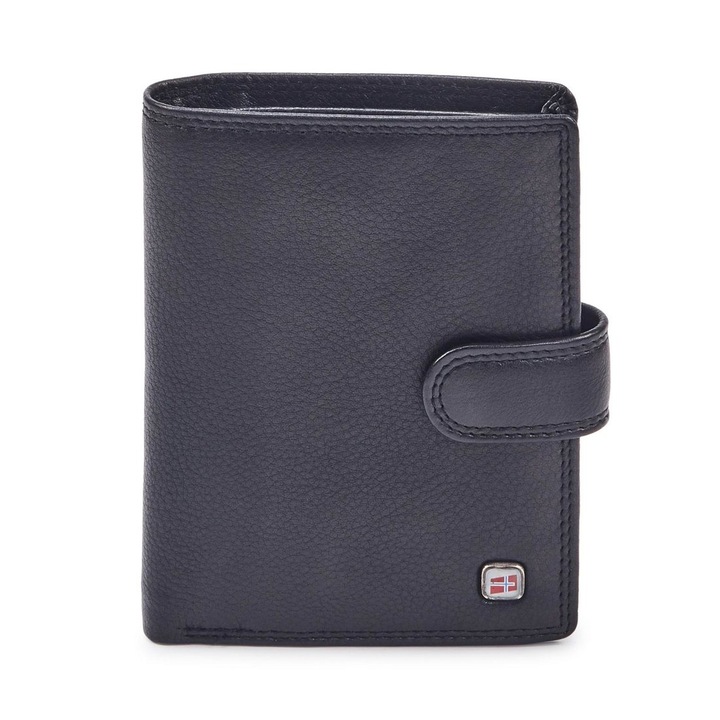 Мъжки портфейл, Nordee, Естествена кожа, 9х13х2,5 см, Син