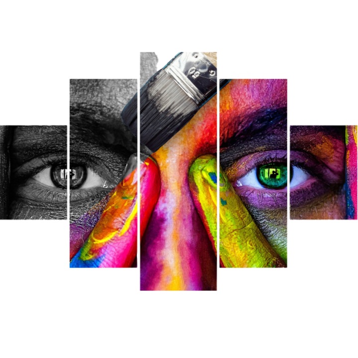 Tablou Sticla Acrilica (Plexiglass) 3mm, Colored Face, 100 X 150 cm